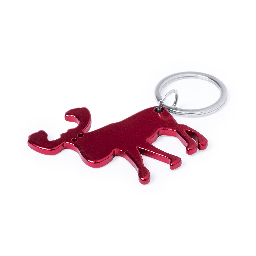 Llavero abridor personalizado Pudox de aluminio navideño reno