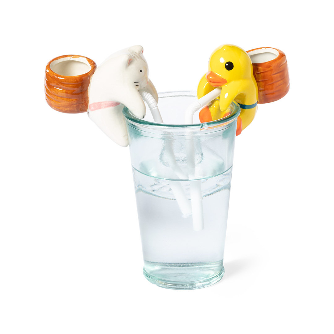 Maceta personalizada Chupon cerámica con diseño pato y gatito - Jardín - Regalo Promocional Personalizado - imagen 3