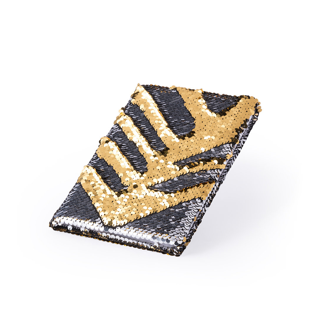 Bloc de notas personalizado Velmont interactivo de lentejuelas metalizadas