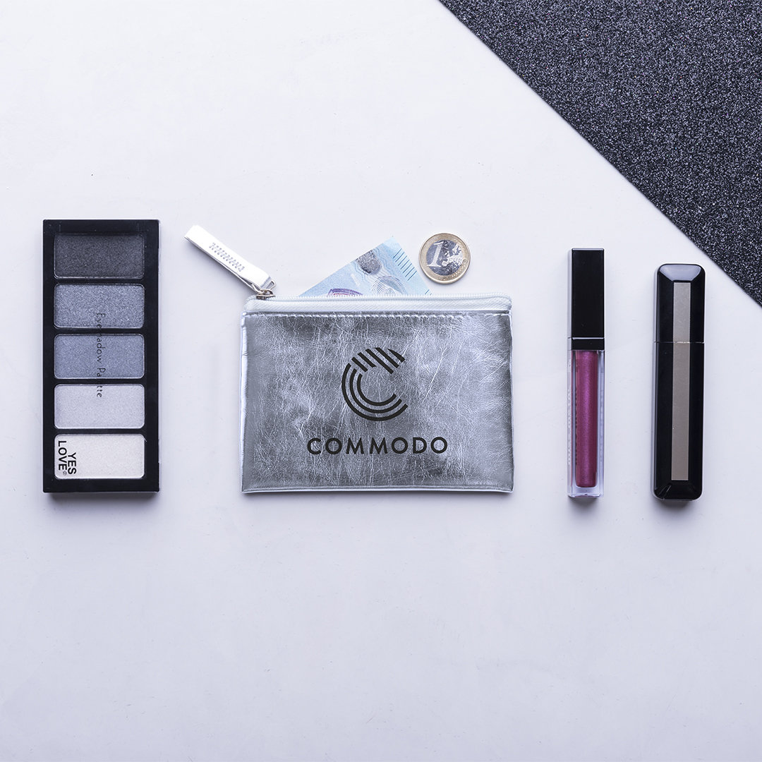 Monedero personalizado Faudok de polipiel brillante en colores metalizados