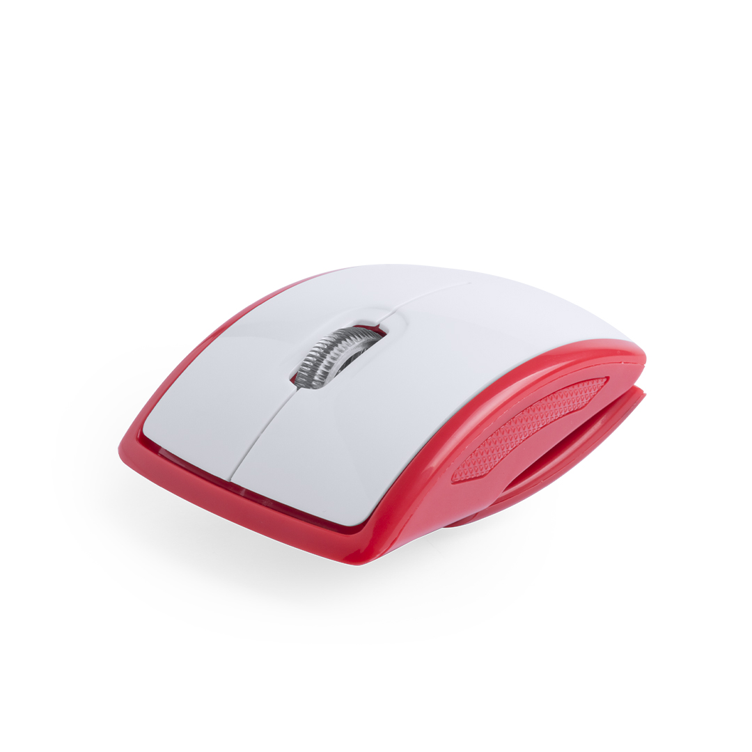 Ratón óptico inalámbrico personalizado Lenbal plegable en colores atrevidos - Tecnología - Regalo Promocional Personalizado