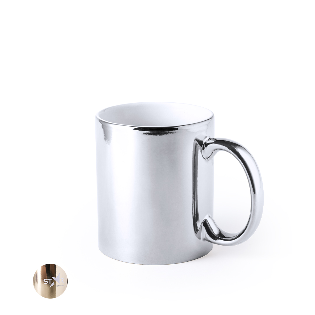 Taza de cerámica personalizada Renkur de 350ml con recubrimiento metalizado - Tazas y vasos personalizados - Regalo Promocional Personalizado