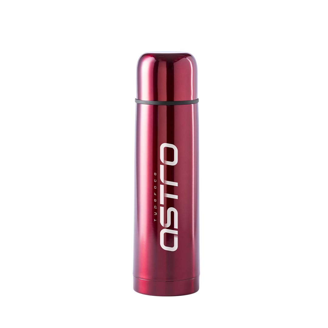 Termo de acero inox brillante con taza personalizado Tancher de 500ml - Termos personalizados - Regalo Promocional Personalizado