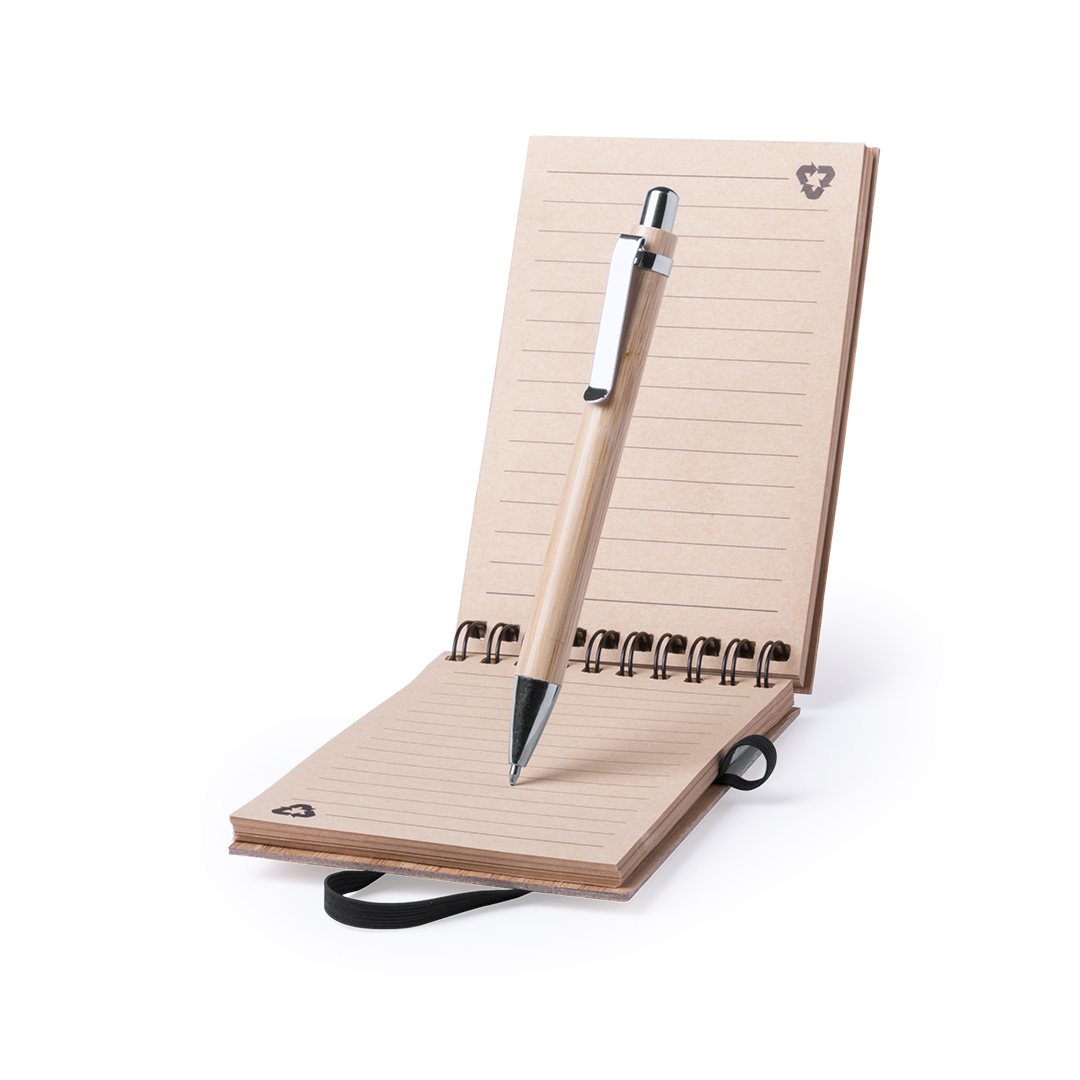 Libreta personalizada Tumiz compacta de bambú con bolígrafo - Oficina - Regalo Promocional Personalizado - vista alternativa