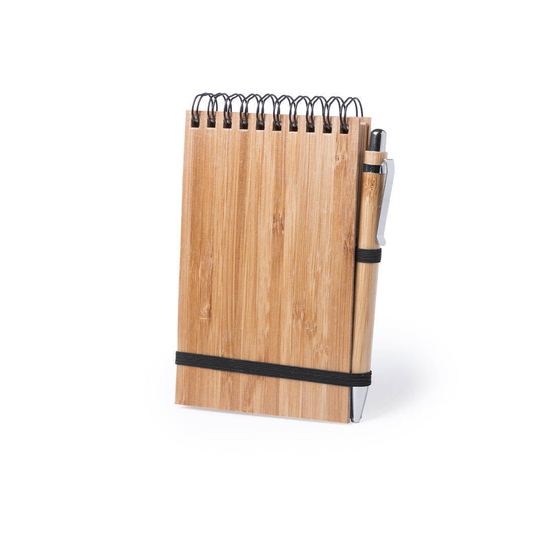 Libreta personalizada Tumiz compacta de bambú con bolígrafo - Oficina - Regalo Promocional Personalizado