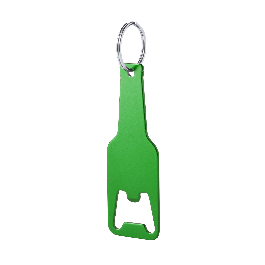 Llavero abridor personalizado Clevon de aluminio diseño botellín - Llaveros, pins y chapas - Regalo Promocional Personalizado