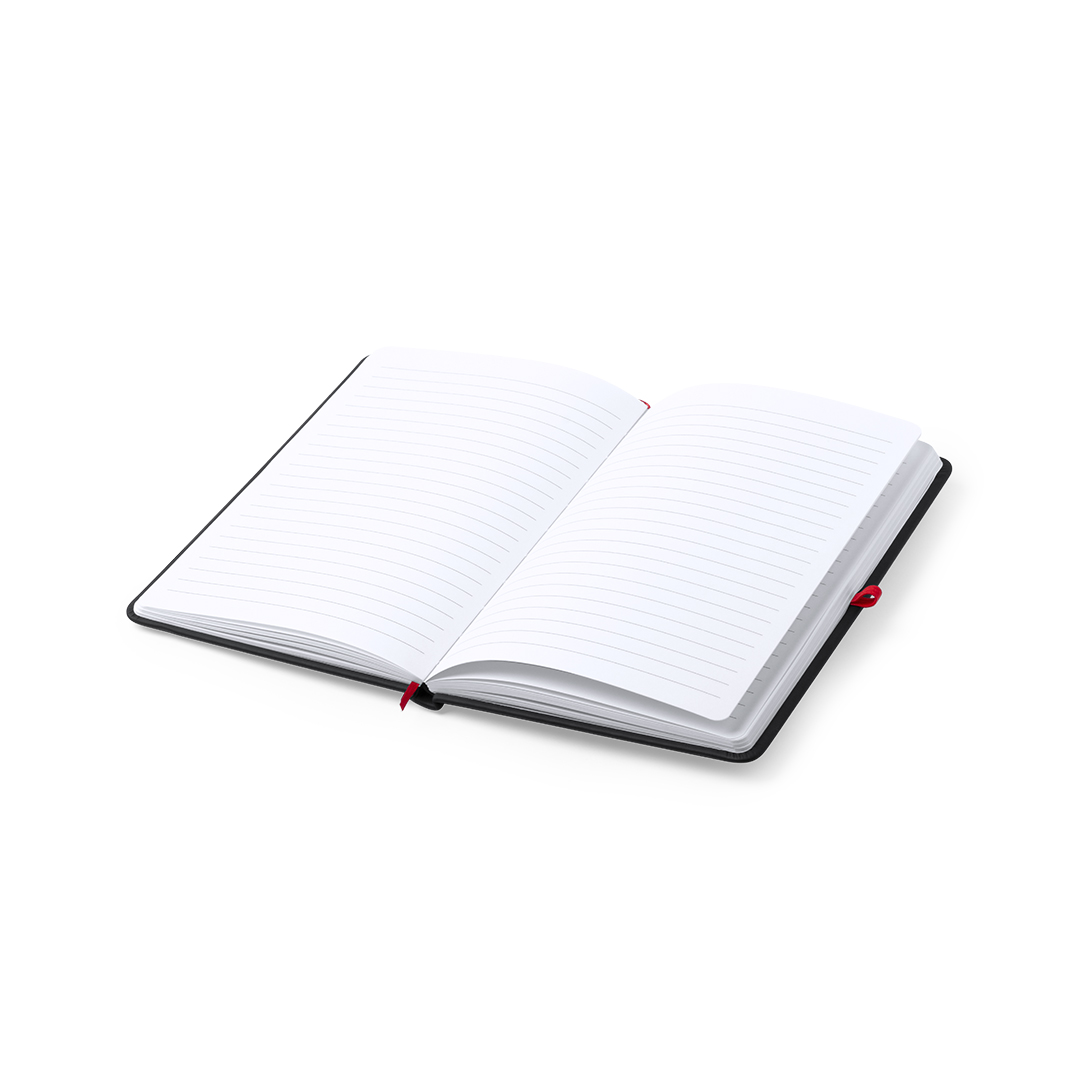 Bloc de notas personalizado Kefron en polipiel negra con marcaje láser y 100 hojas rayadas - Oficina - Regalo Promocional Personalizado - vista alternativa