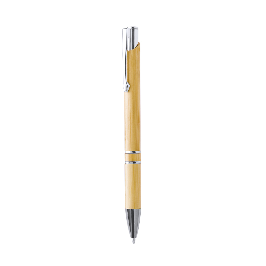 Bolígrafo nature personalizado Nikox de madera de bambú con clip troquelado - Oficina - Regalo Promocional Personalizado