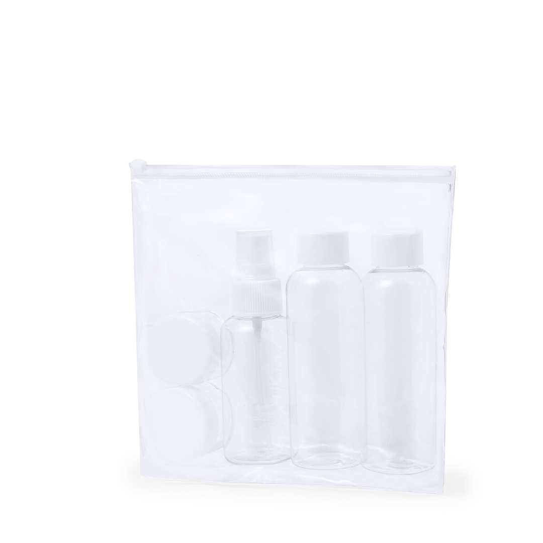 Neceser de viaje personalizado Flaut con 5 accesorios transparentes - Viaje - Regalo Promocional Personalizado