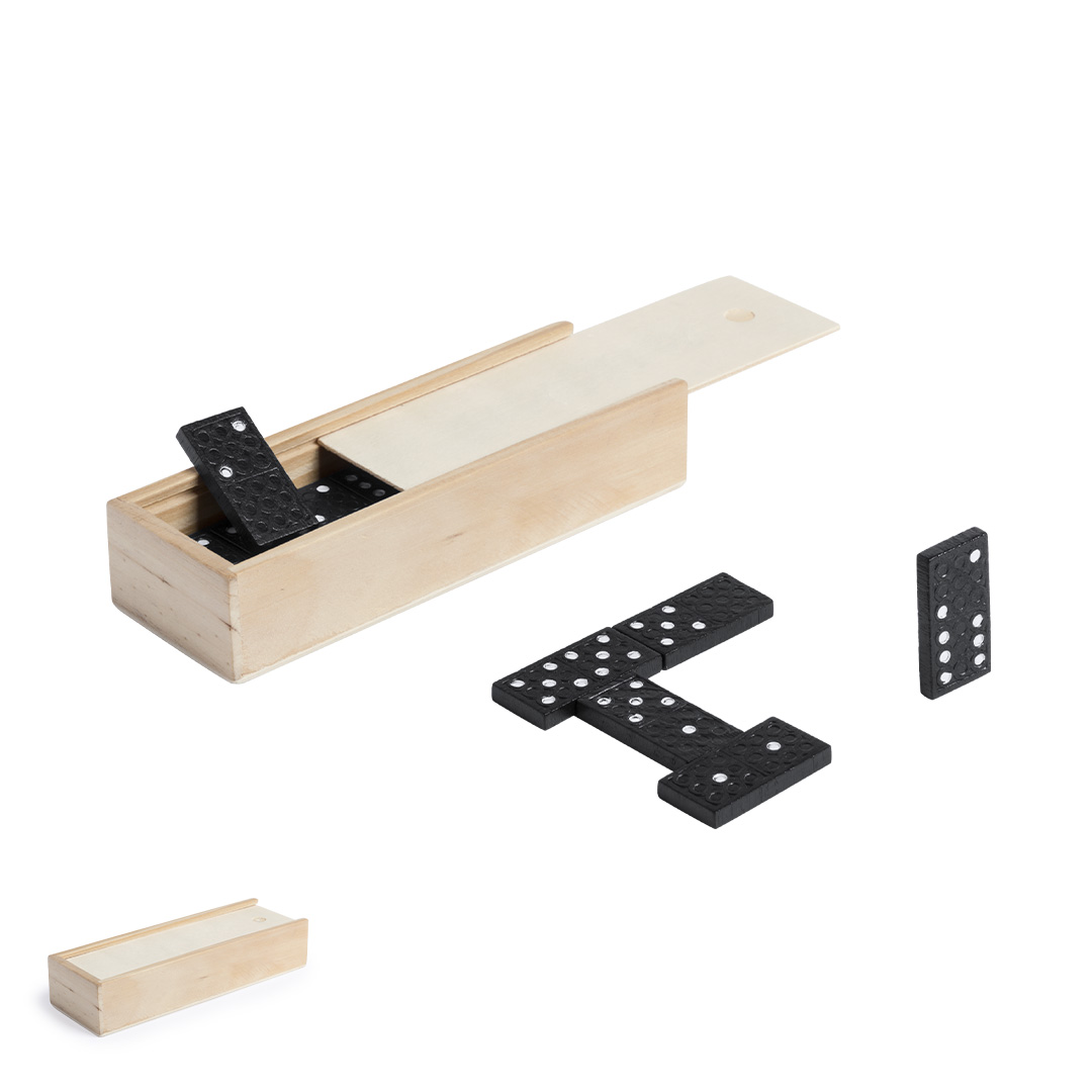 Dominó personalizado Prakon de madera negro con estuche - Niños y Juegos - Regalo Promocional Personalizado