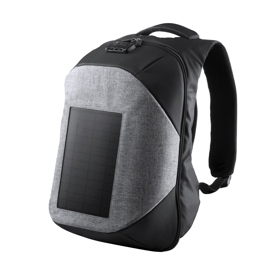 Mochila cargadora personalizada Koneit con panel solar de poliéster 1200D - Niños y Juegos - Regalo Promocional Personalizado
