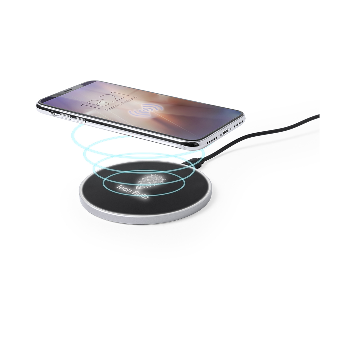 Cargador personalizado Brizem inalámbrico con marcaje láser iluminado