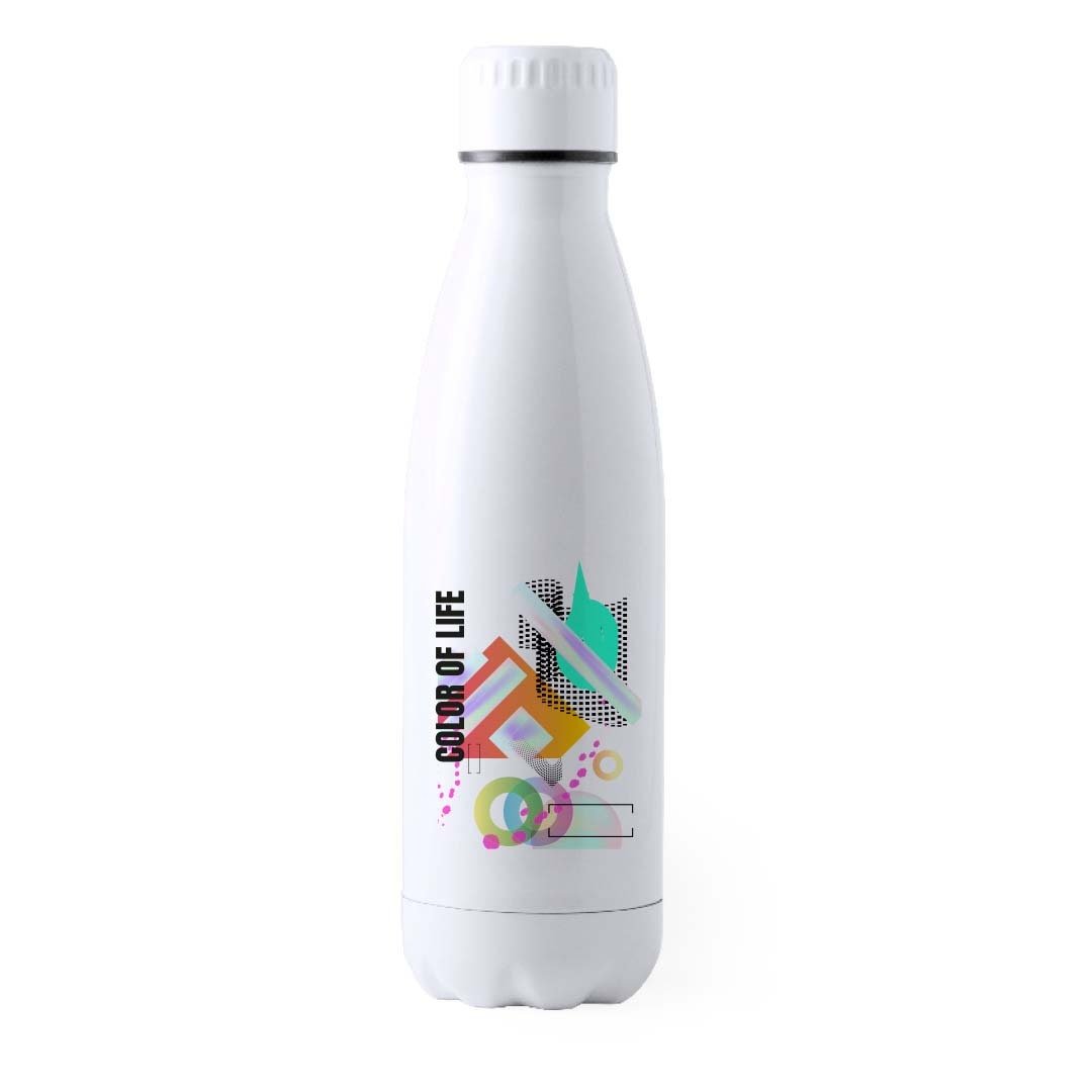 Bidón personalizado Sublimación Bayron 700ml acero blanco