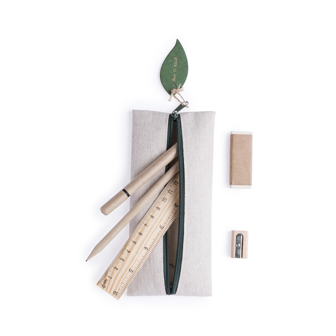 Estuche personalizado Marfik compacto de yute y algodón con hojita