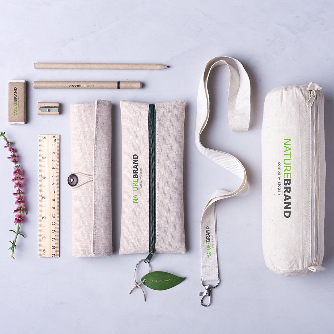 Estuche personalizado Marfik compacto de yute y algodón con hojita - Oficina - Regalo Promocional Personalizado - imagen 4