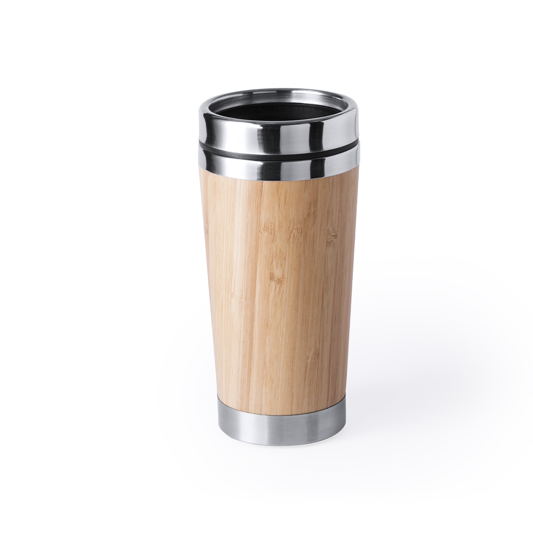 Vaso térmico personalizado Ariston de acero inox con bambú de 500ml - Tazas y vasos personalizados - Regalo Promocional Personalizado