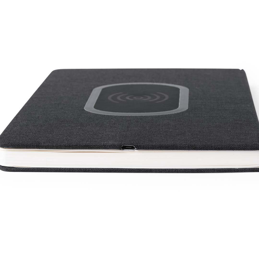 Bloc cargador personalizado Kevant en poliéster con cargador inalámbrico integrado - Tecnología - Regalo Promocional Personalizado - imagen 4