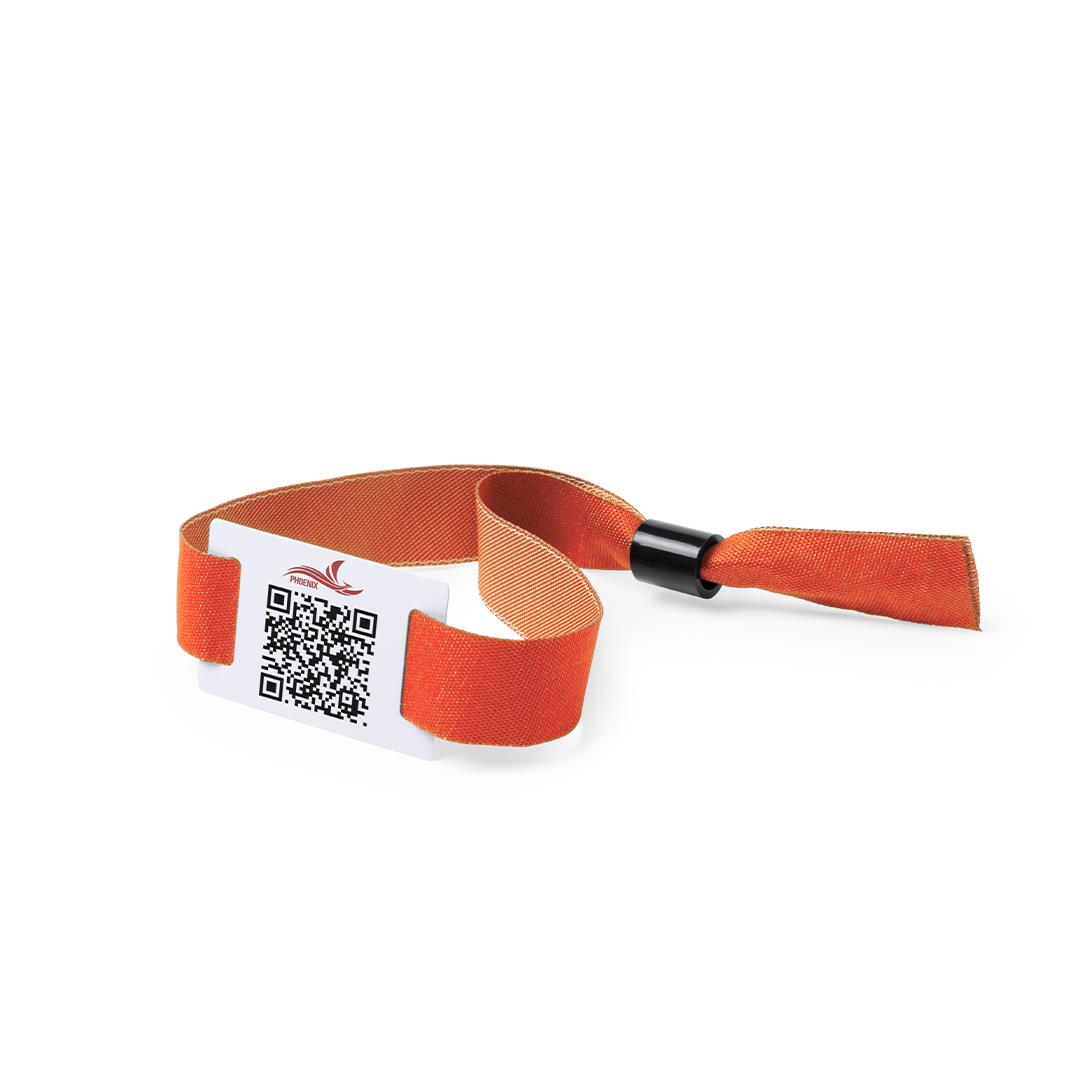 Pulsera personalizada Festak de poliéster con pastilla marcaje - Pulseras personalizadas - Regalo Promocional Personalizado