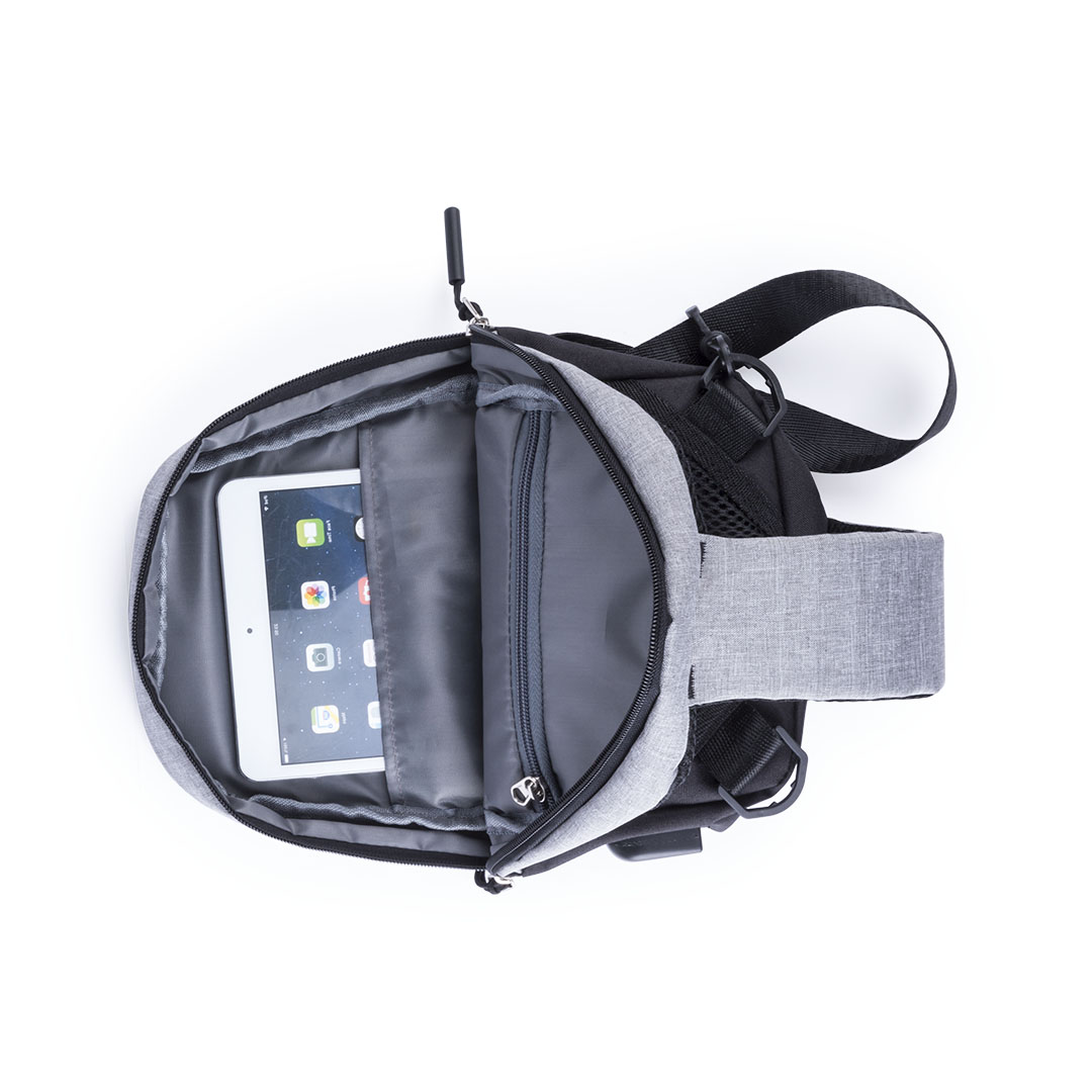 Bandolera Versox multiusos poliéster 300D USB - Eventos y congresos - Regalo Promocional Personalizado - imagen 4