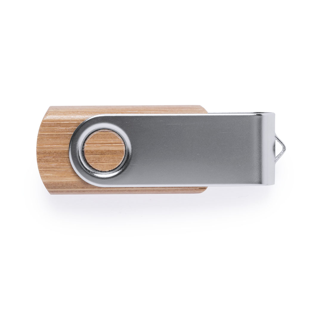 Memoria USB personalizada Cetrex 16GB de bambú con mecanismo giratorio