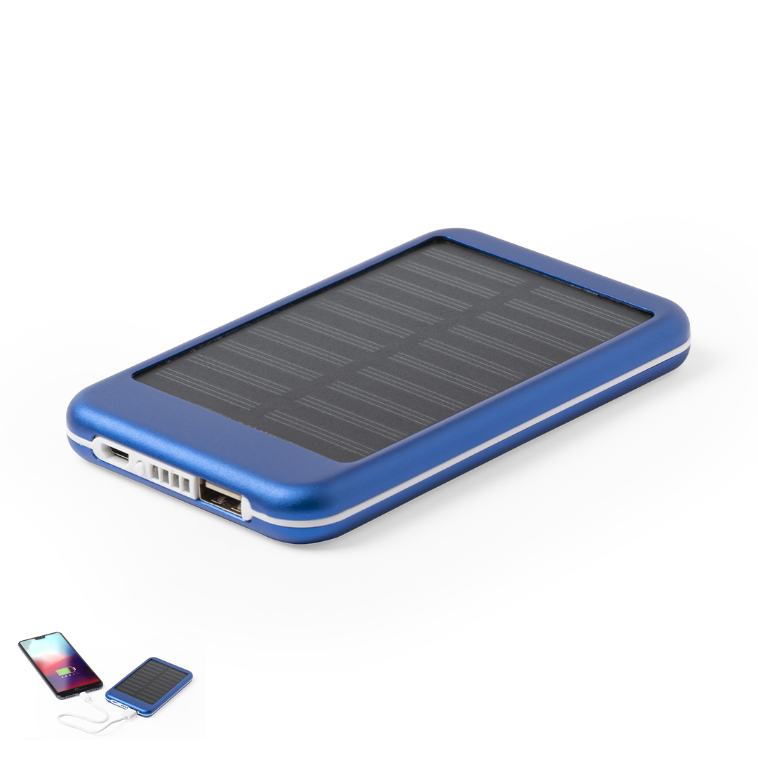 Power Bank personalizada Rudder solar de aluminio de 4000mAh - Tecnología - Regalo Promocional Personalizado