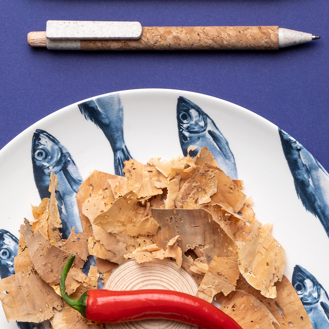 Bolígrafo nature personalizado Clover de corcho con caña de trigo