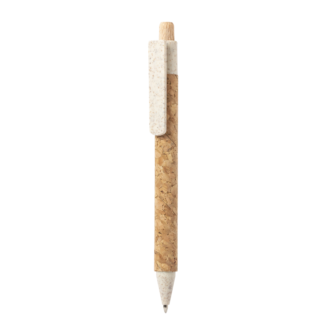 Bolígrafo nature personalizado Clover de corcho con caña de trigo - Oficina - Regalo Promocional Personalizado