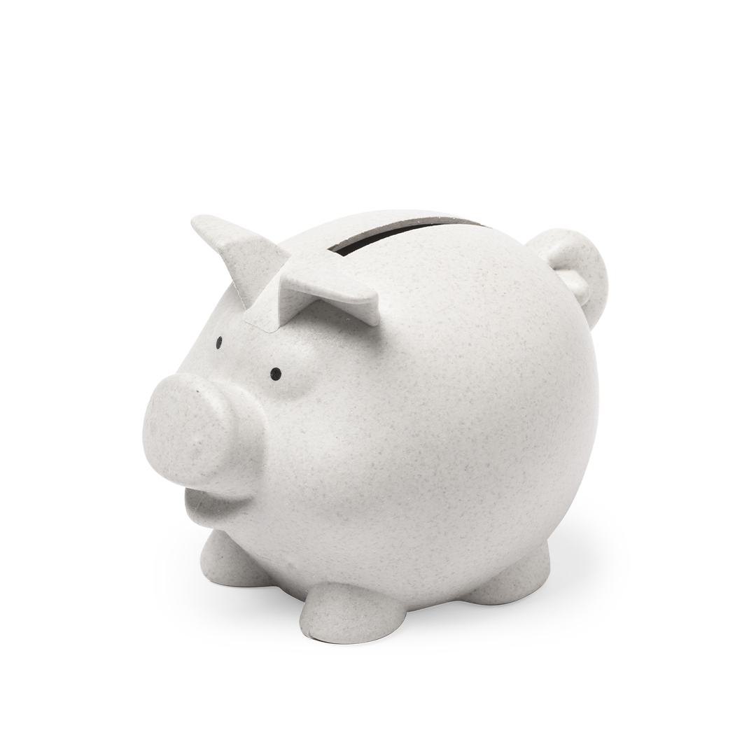 Hucha personalizada Darfil cerdito de línea nature para ahorro ecológico - Niños y Juegos - Regalo Promocional Personalizado