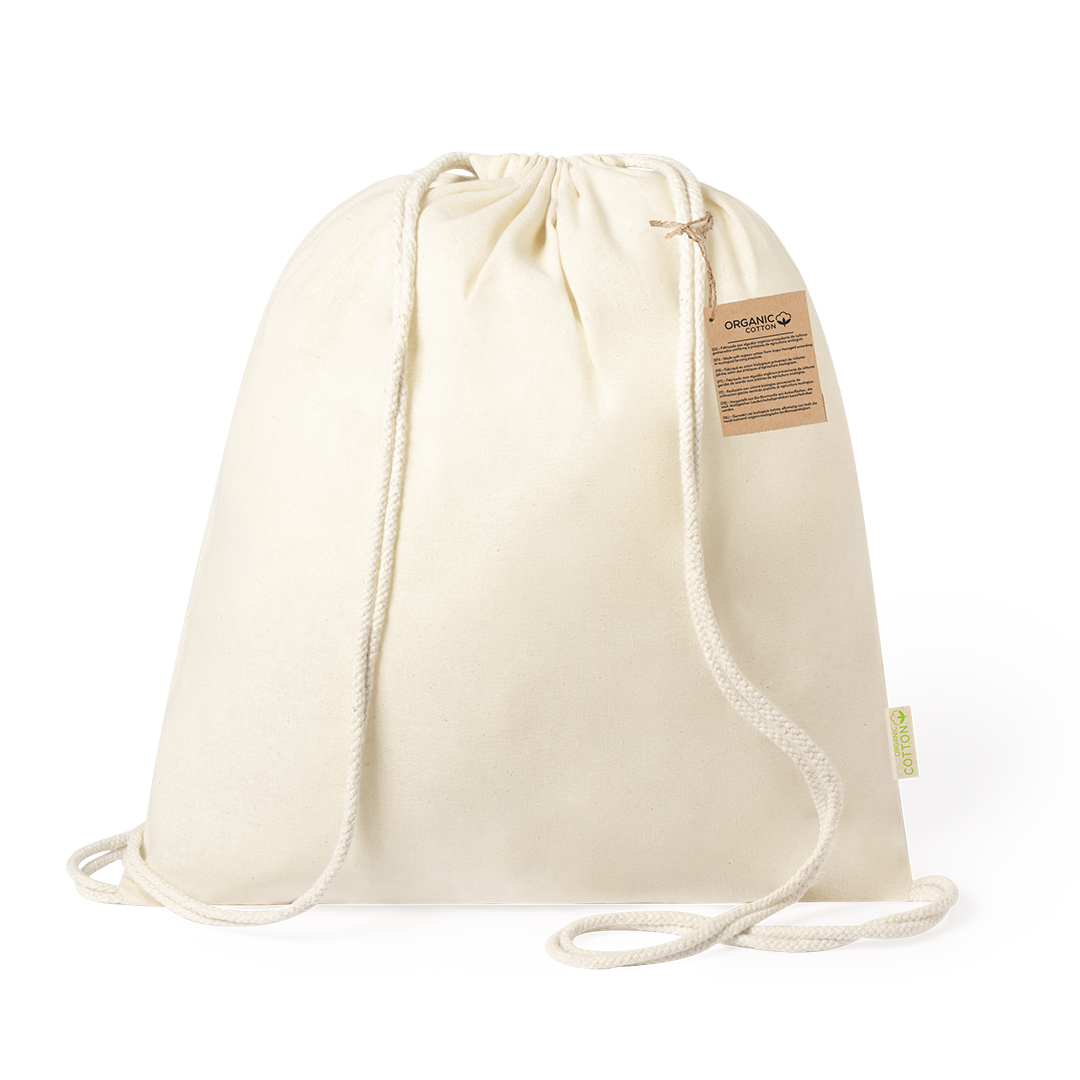 Mochila personalizada Tibak de cuerdas en algodón orgánico 100% - Mochilas personalizadas - Regalo Promocional Personalizado - vista alternativa