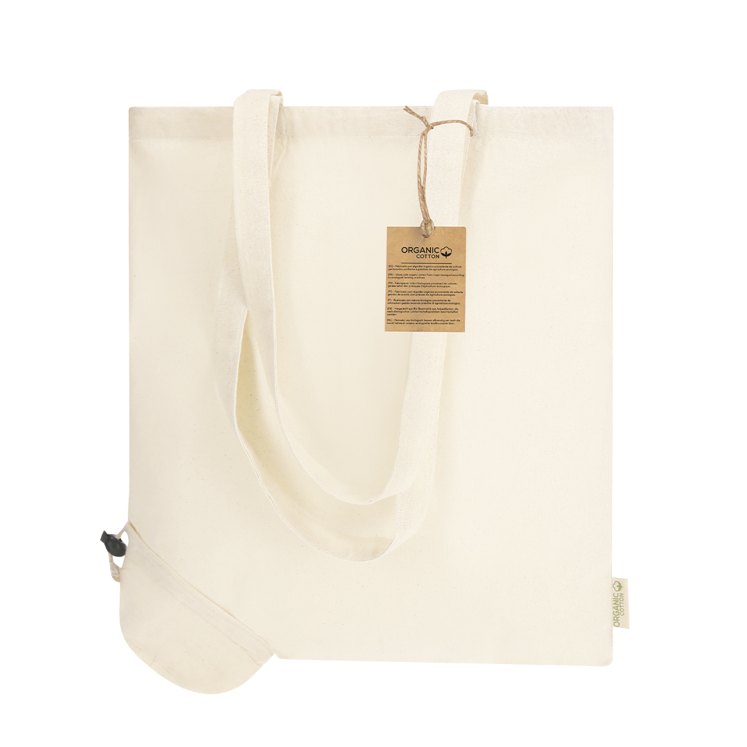 Bolsa plegable personalizada Nepax de algodón orgánico natural - Tote Bags personalizadas - Regalo Promocional Personalizado - vista alternativa