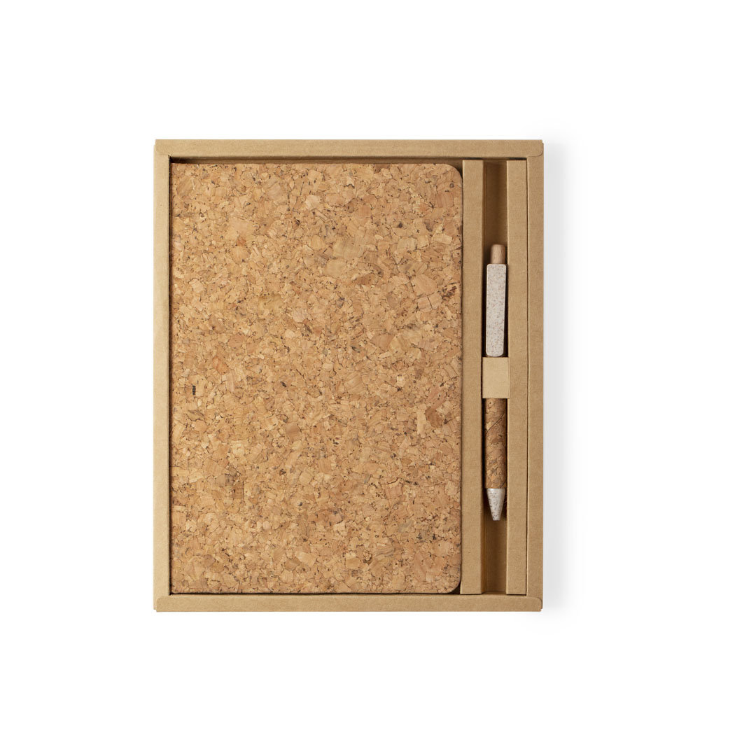 Set personalizado Minsor bloc y bolígrafo de corcho y caña trigo - Set de escritura personalizados - Regalo Promocional Personalizado - imagen 5