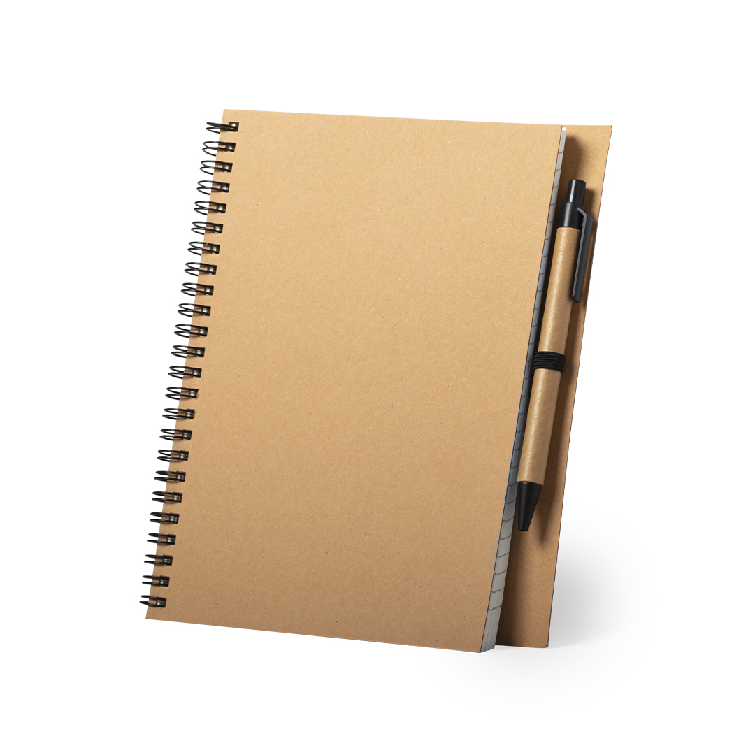 Libreta personalizada Neyla set de cartón reciclado con bolígrafo