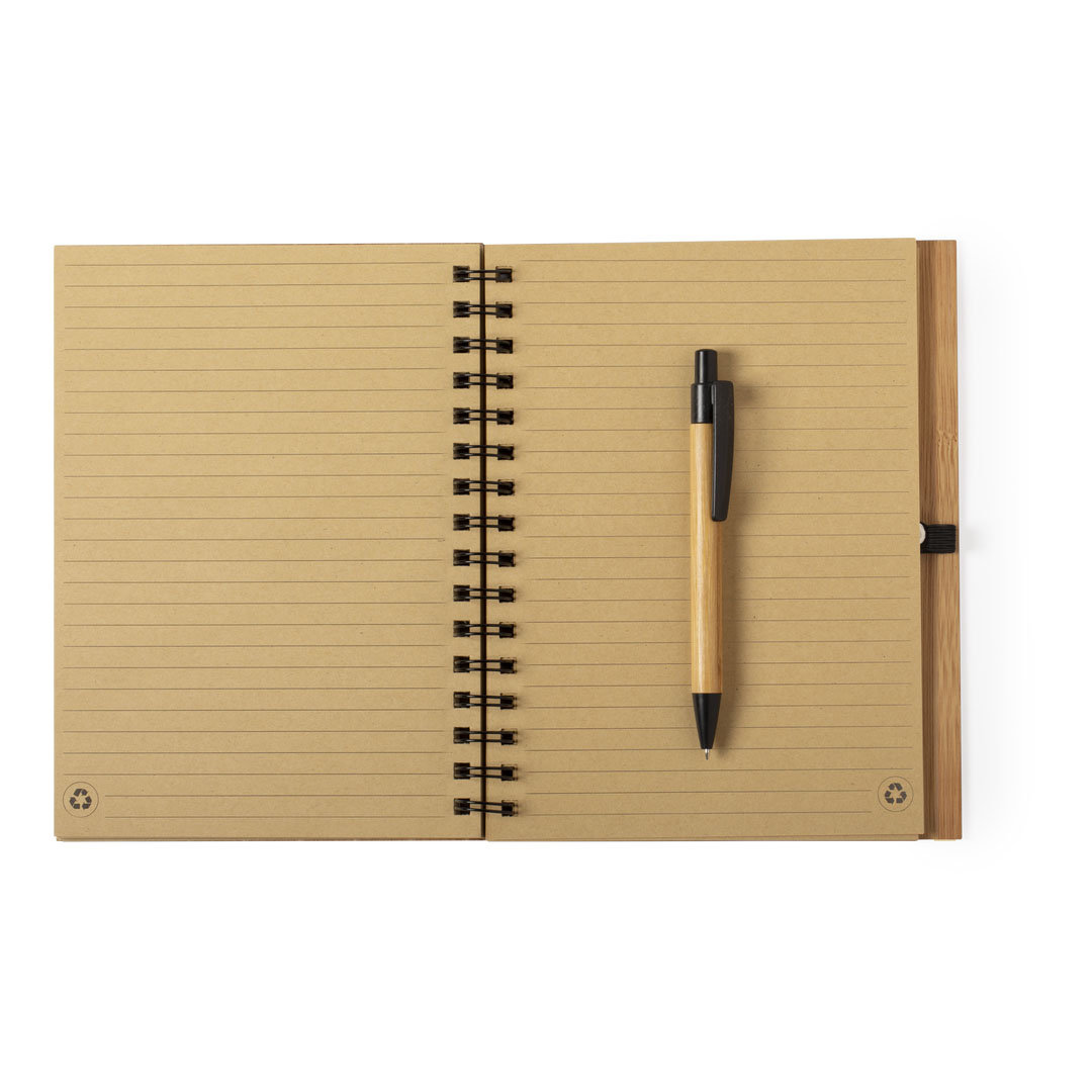 Libreta personalizada Polnar set de bambú con bolígrafo - Set de escritura personalizados - Regalo Promocional Personalizado - imagen 3