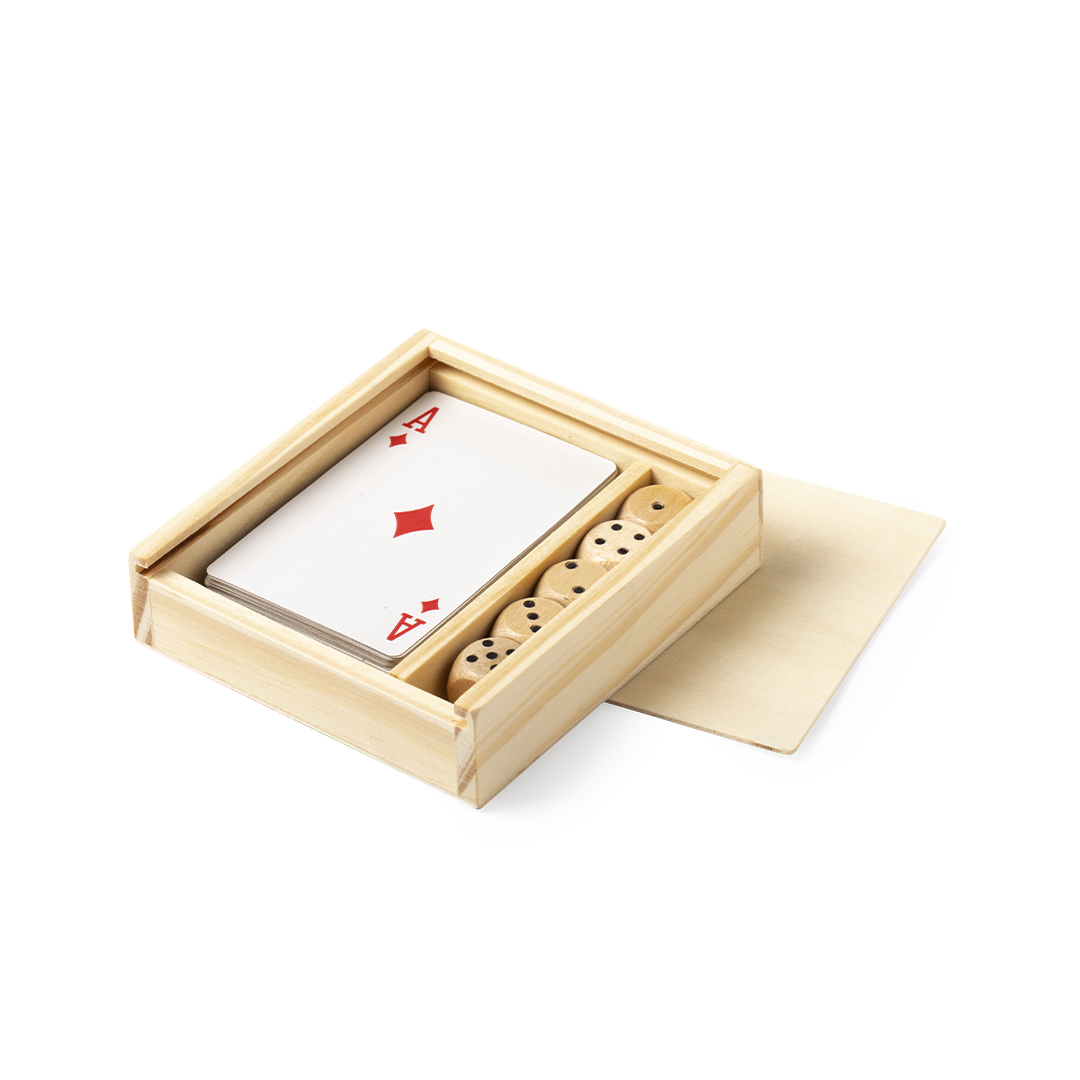 Set juegos personalizado Pelkat baraja francesa y dados de madera - Niños y Juegos - Regalo Promocional Personalizado