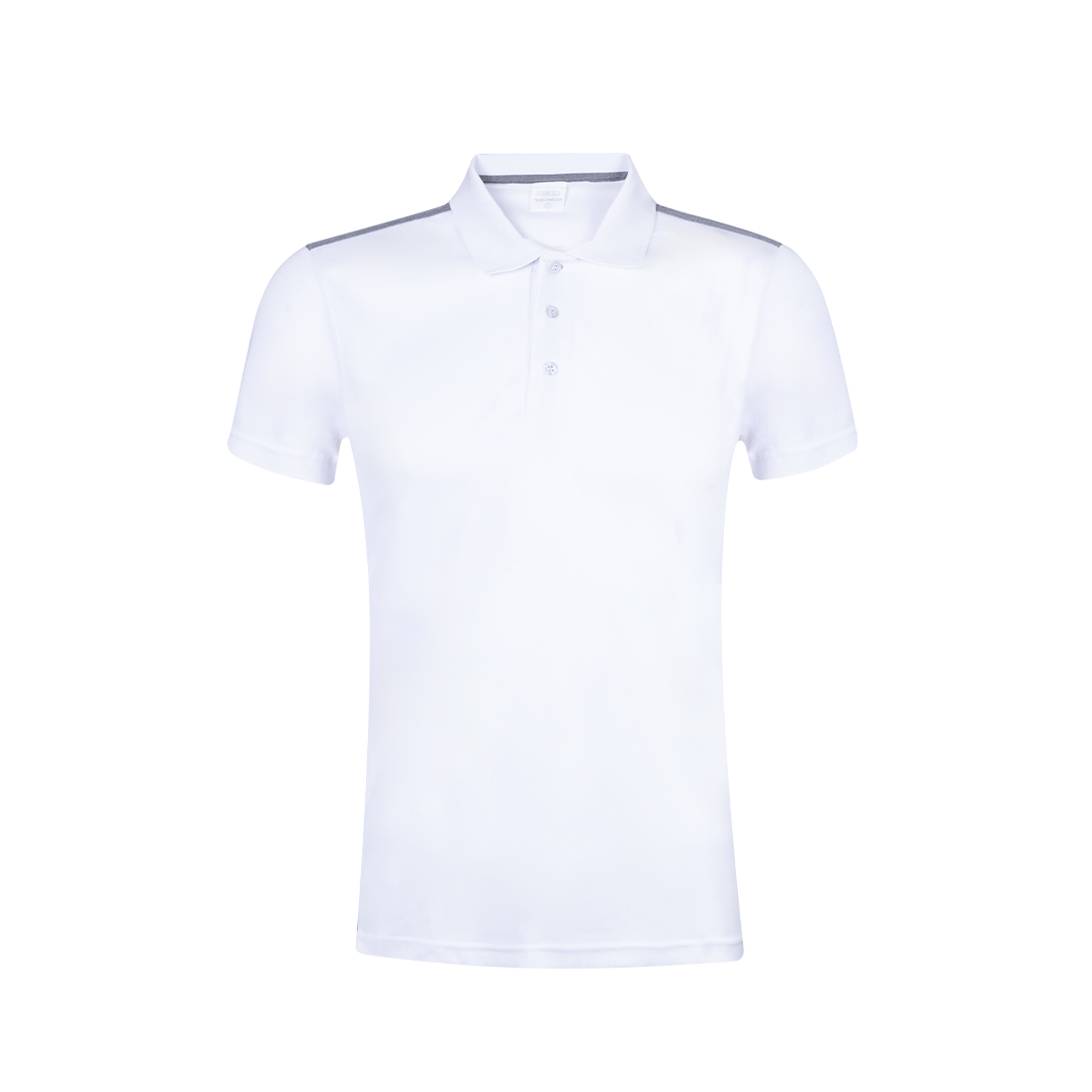 Polo personalizado técnico Barclex de poliéster bicolor blanco-gris para sublimación