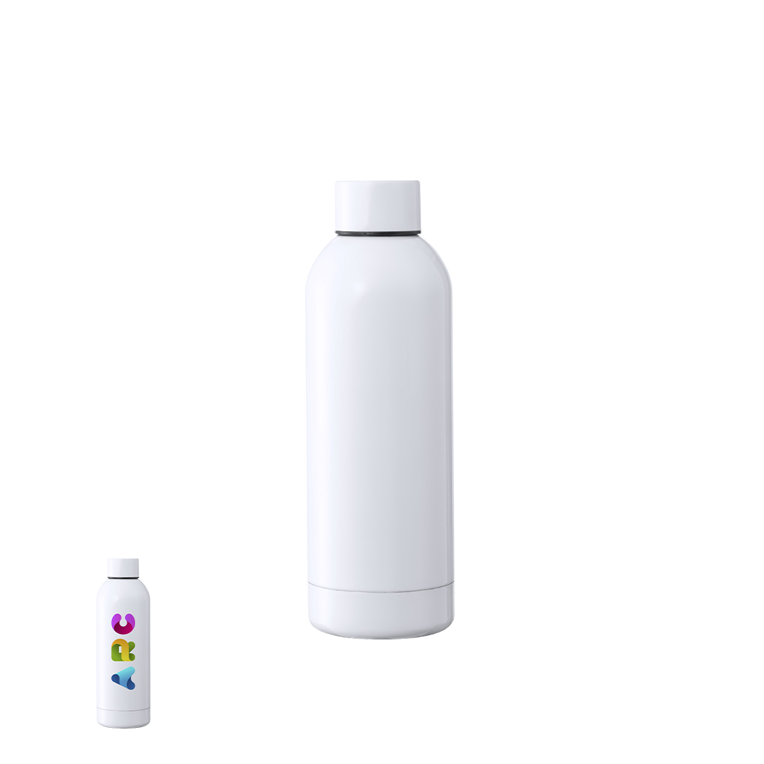 Bidón personalizado Térmico para Sublimación Hodis de 500ml en acero inoxidable blanco brillo - Termos personalizados - Regalo Promocional Personalizado