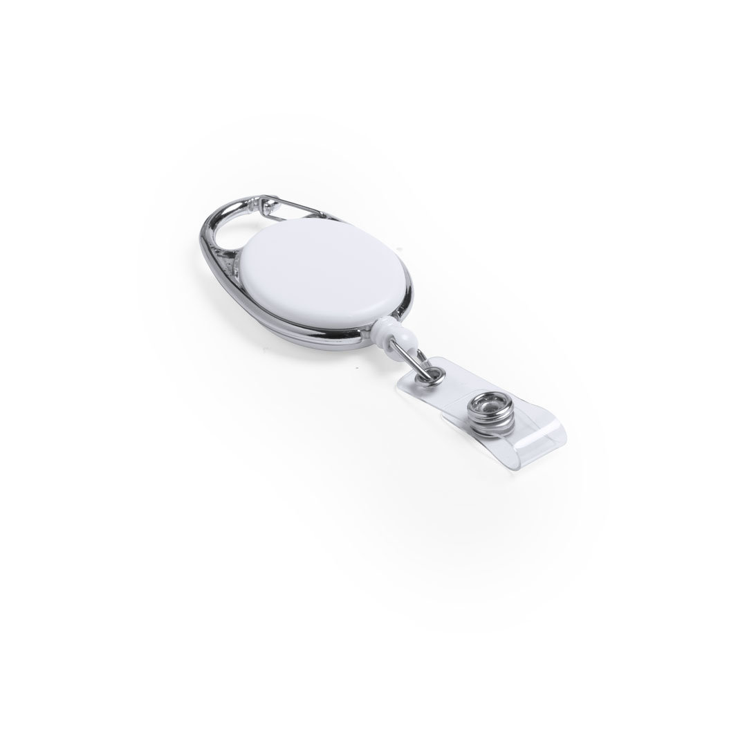 Portacreditaciones extensible personalizado Napper con mosquetón y superficie marcaje - Lanyards y Pulseras - Regalo Promocional Personalizado - vista alternativa
