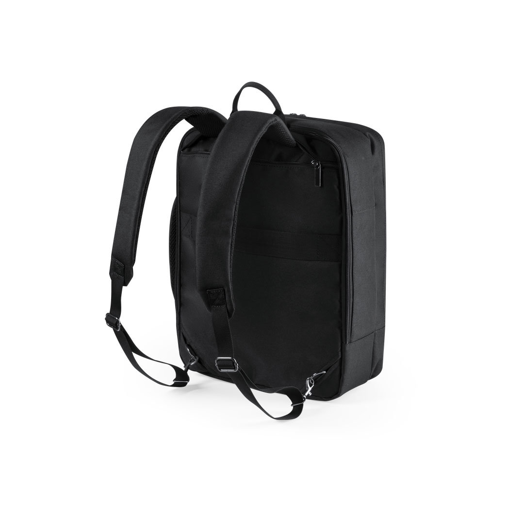 Mochila portadocumentos personalizada Hurkon de poliéster 300D con polipiel - Mochilas personalizadas - Regalo Promocional Personalizado - vista alternativa