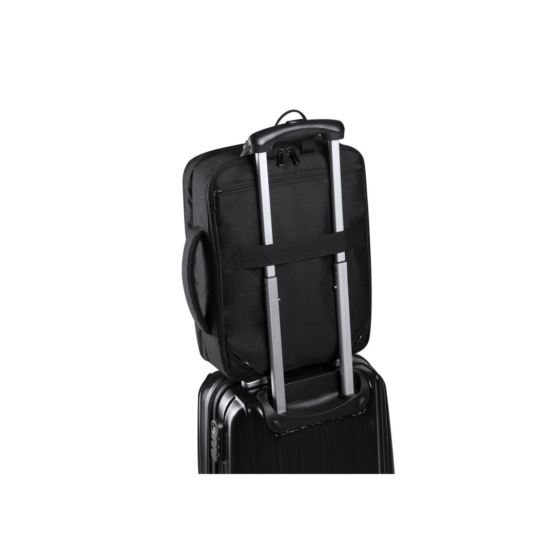 Mochila portadocumentos personalizada Hurkon de poliéster 300D con polipiel - Mochilas personalizadas - Regalo Promocional Personalizado - imagen 3