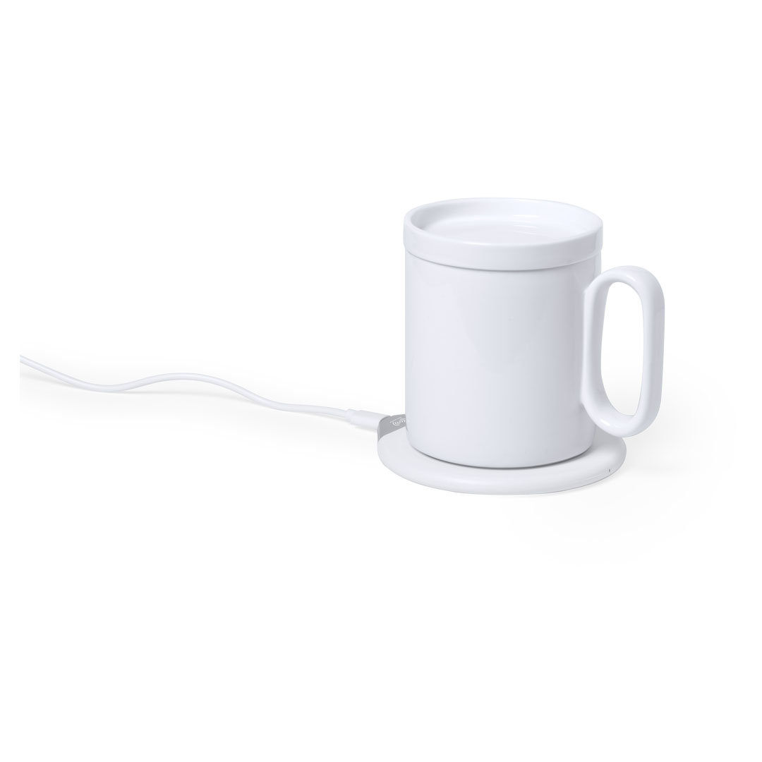 Calentador de tazas personalizado Kalan con cargador inalámbrico 10W - Tazas y vasos personalizados - Regalo Promocional Personalizado - vista alternativa