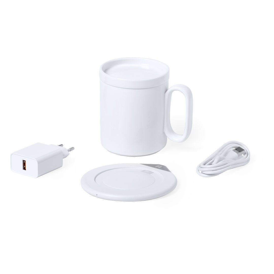 Calentador de tazas personalizado Kalan con cargador inalámbrico 10W - Tazas y vasos personalizados - Regalo Promocional Personalizado - imagen 3
