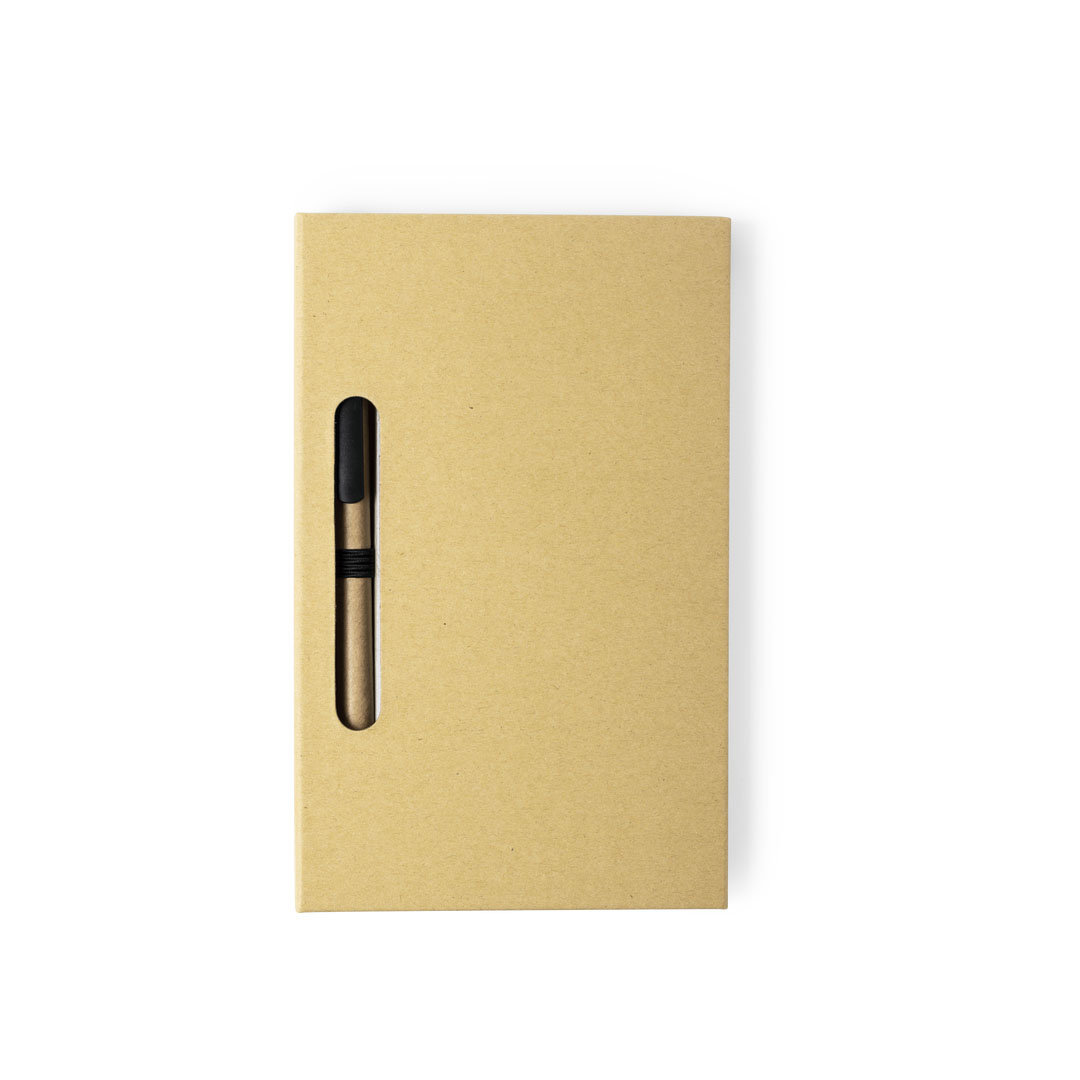 Bloc personalizado Set Kendil nature con planificador semanal y bolígrafo de cartón reciclado - Oficina - Regalo Promocional Personalizado - vista alternativa