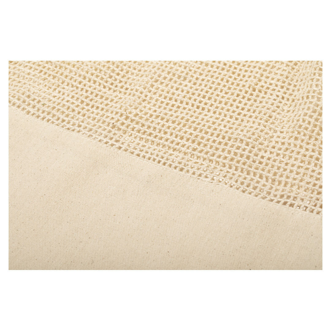 Bolsa personalizada Trobax de redecilla en algodón crudo con asas largas