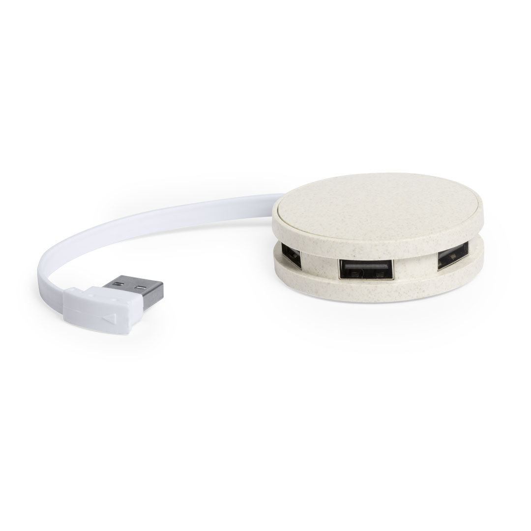 Puerto USB personalizado Brunox redondeado de caña de trigo - Tecnología - Regalo Promocional Personalizado - vista alternativa