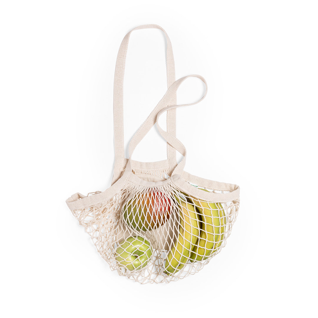 Bolsa plegable personalizada Nacry de redecilla algodón crudo - Bolsas personalizadas plegables - Regalo Promocional Personalizado - vista alternativa