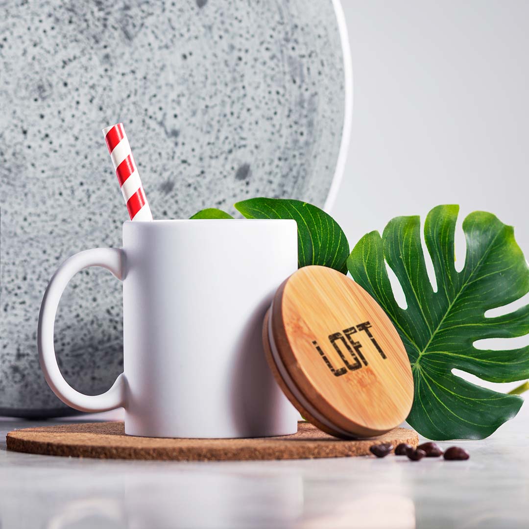 Taza de cerámica con bambú personalizada Yotel de 370ml - Tazas y vasos personalizados - Regalo Promocional Personalizado - imagen 6