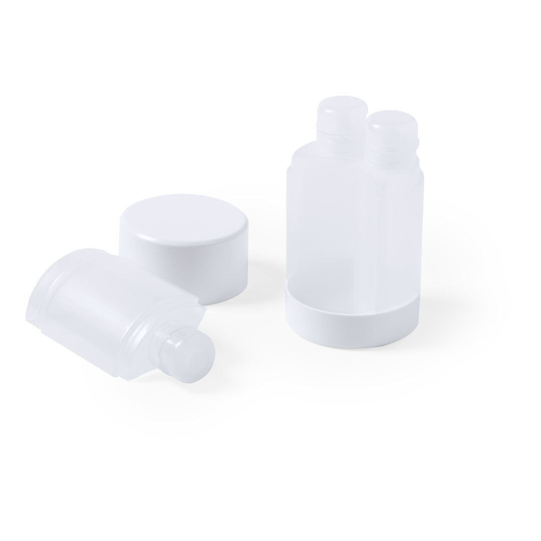 Set de viaje personalizado Lopix de PP con 3 botes herméticos