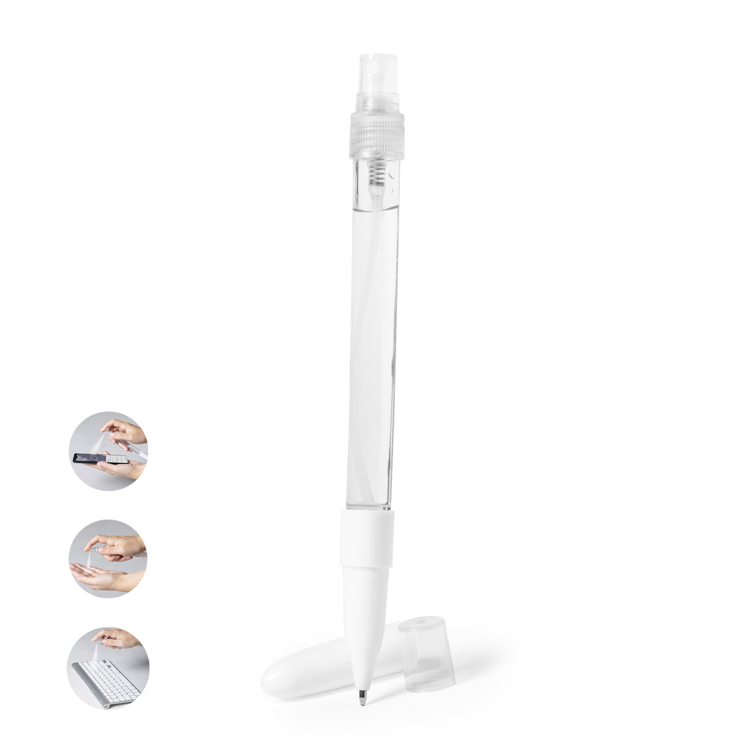 Bolígrafo pulverizador personalizado higienizante Dixter 10ml recargable blanco - Protección e Higiene - Regalo Promocional Personalizado