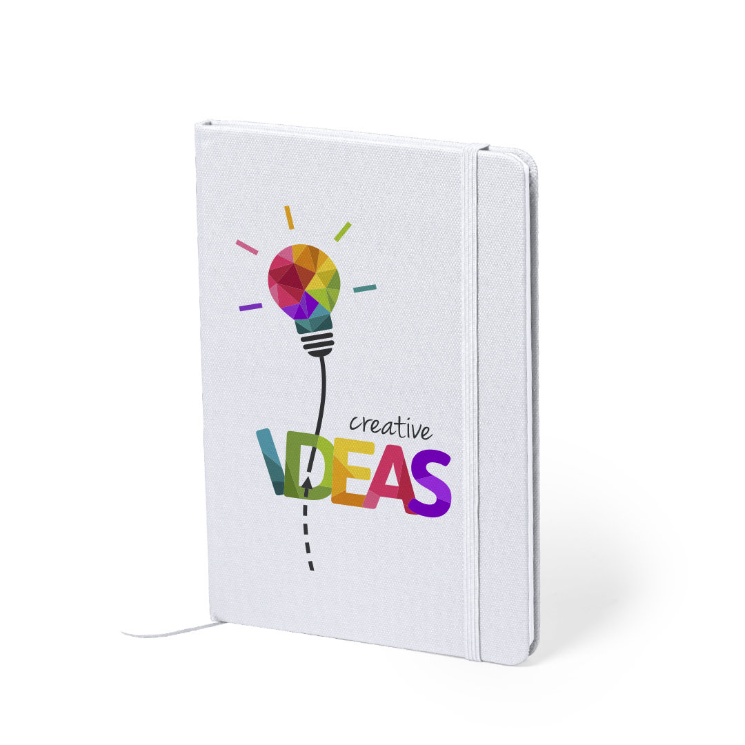 Bloc de notas personalizado Meivax nature en RPET 600D con 80 hojas rayadas