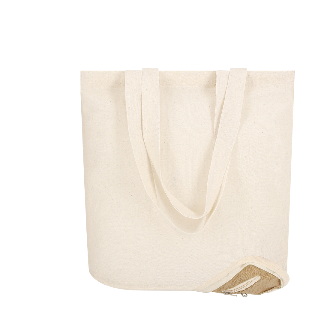 Bolsa plegable personalizada Dylan de algodón con yute - Tote Bags personalizadas - Regalo Promocional Personalizado